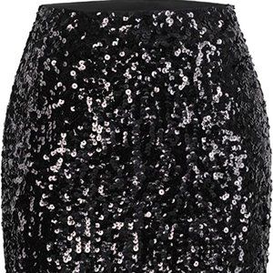 NWT XXL MANER "Women's Sequin Skirt Sparkle Stretchy Bodycon Mini Skirts Night